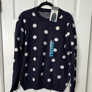 Charter Club Navy Polka Dot Sweater